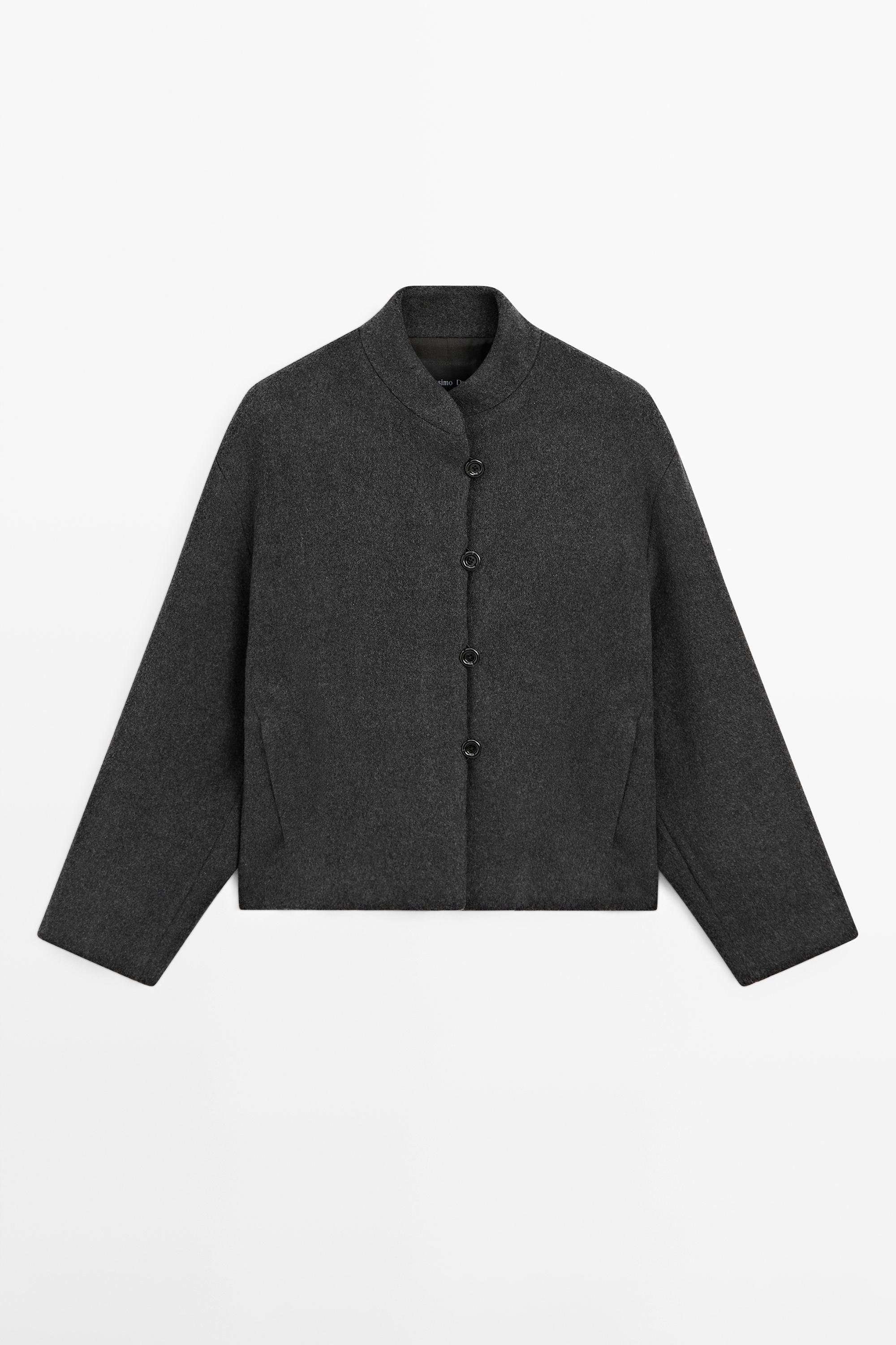 Veste en laine mélangée avec détail au col